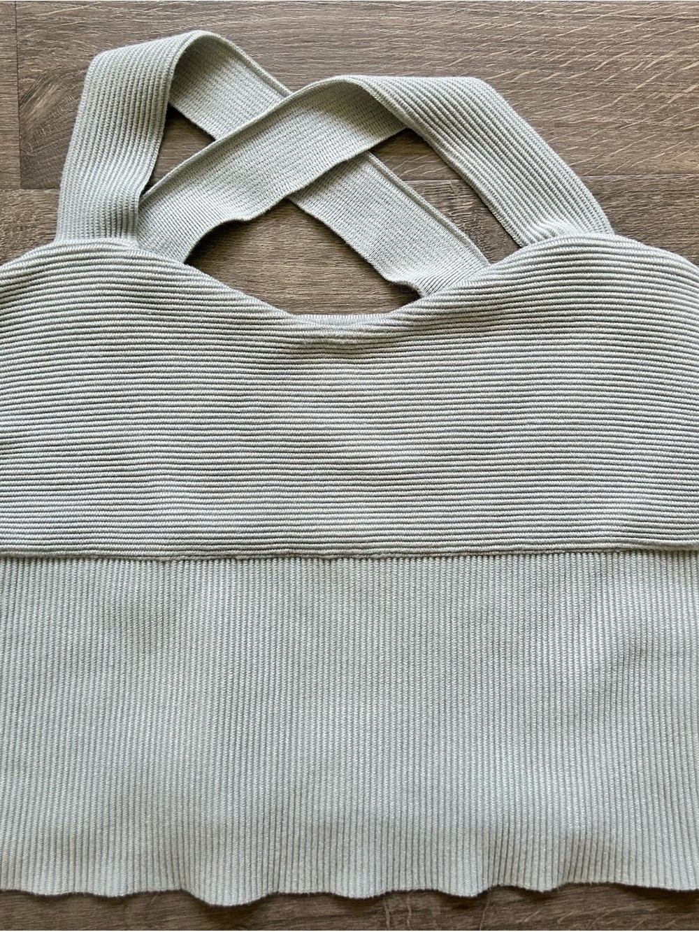 Abercrombie & Fitch Sage Green Cross-Back Ribbed V-Neck Sweater Tank